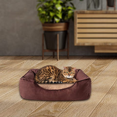 Cama Lisa de Color Marrón Wodoti De Luxe - astorpet