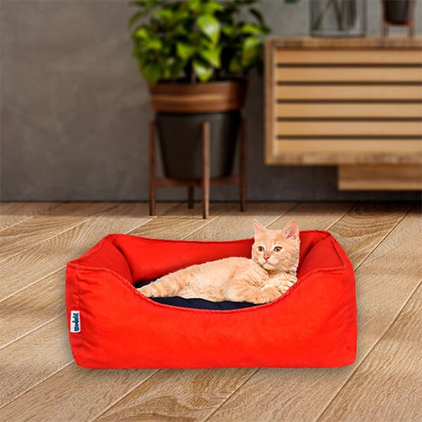 Cama Lisa de Color Rojo Wodoti - astorpet